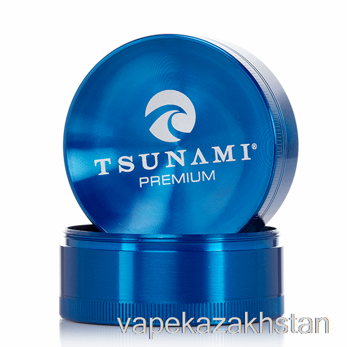 Vape Disposable Tsunami 2.4inch 4-Piece Sunken Top Grinder Blue (63mm)